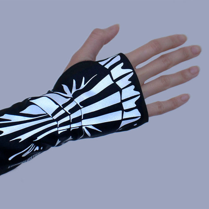 Reflective Gauntlet Fingerless Gloves (Lumecluster ⨯ Wing & Weft)