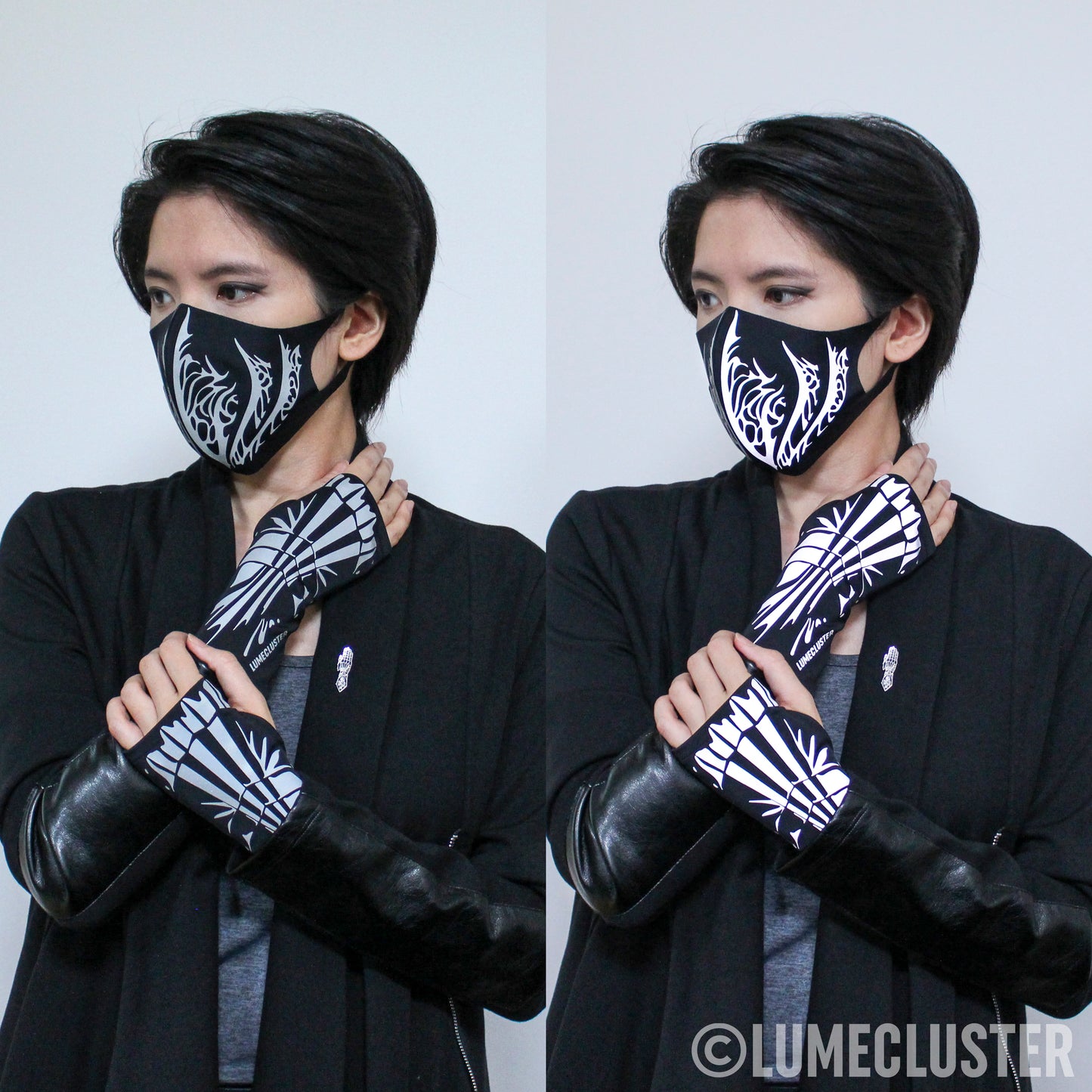 Reflective Gauntlet Fingerless Gloves (Lumecluster ⨯ Wing & Weft)