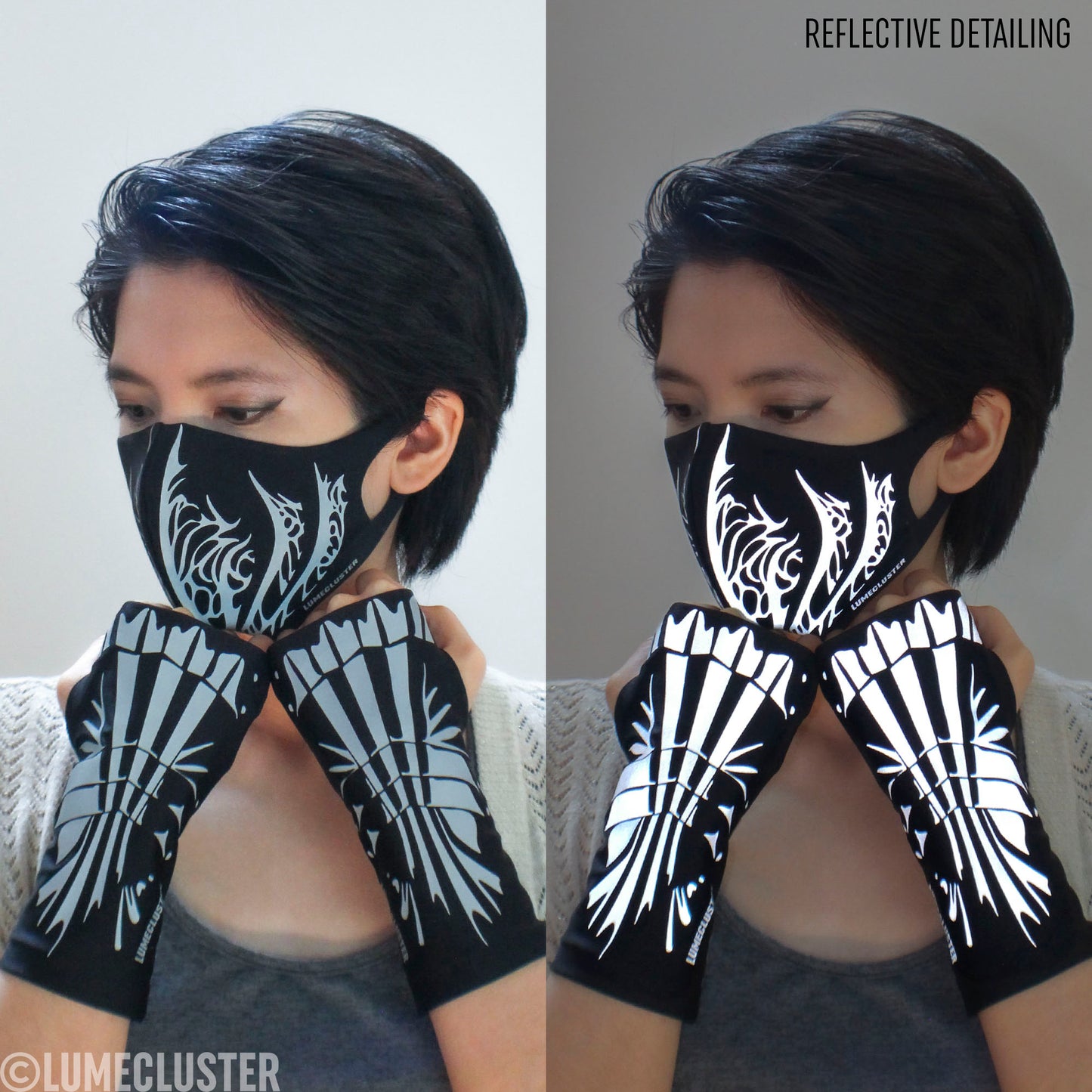 Reflective Phoenix Face Mask (Lumecluster ⨯ Wing & Weft)