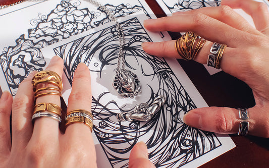 Silver Sovereign Dreamer, Helping Hands pendants with Mending Ring Collection (coming soon)