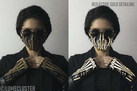 Reflective Gauntlet Fingerless Gloves (Lumecluster X Wing & Weft)